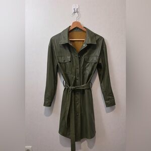 Elegant Olive Belted Jacket